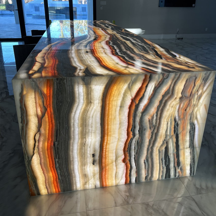 Backlight onyx stone kitchen countertop in Fort Lauderdale