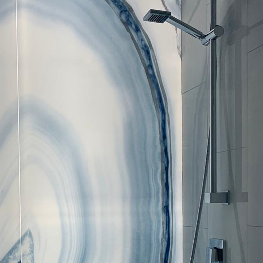 Bathroom backlit wall with onyx stone in Pompano Beach