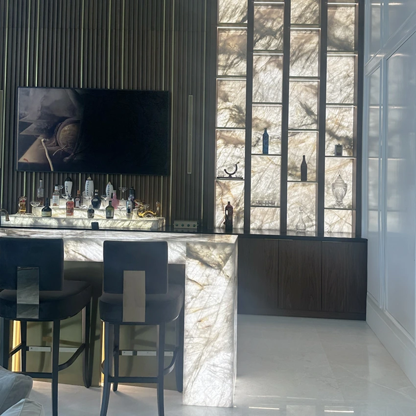 backlit home bar with LED in plantation