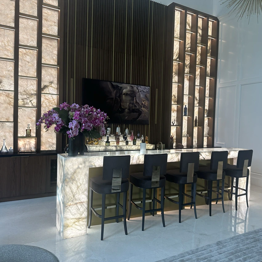 backlit home bar with LED in plantation