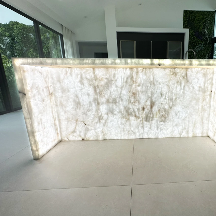backlit kitchen island in parkland
